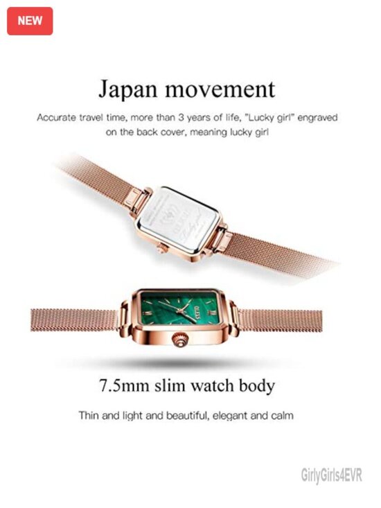 Luxury Square Face Watch - Retro Gold Stainless Steel Mesh Band Analog Quartz main image 3